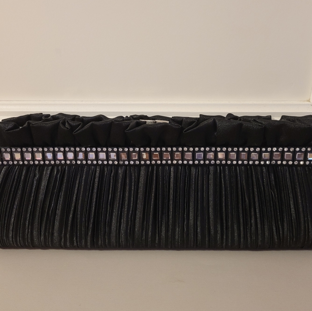 Black rhinestone clutch